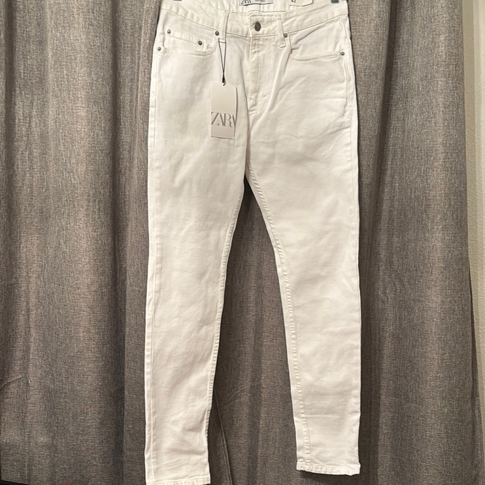 Zara Crisp White Denim Pants for men